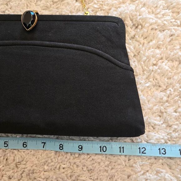 Vintage Black Clutch with Gold Chain - Picture 9 of 12